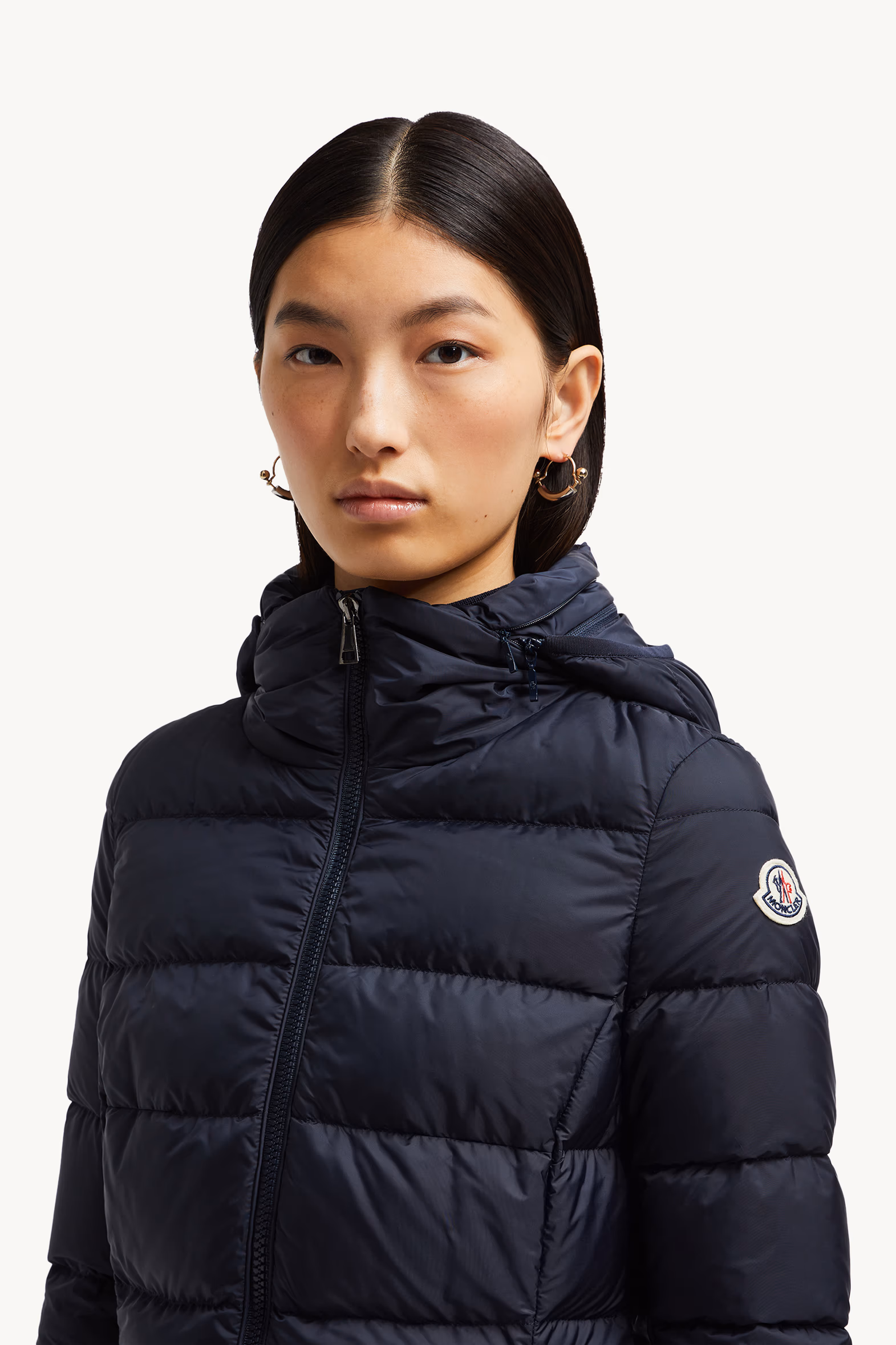 Doudoune longue à capuche Gie Femmes Bleu Nuit Moncler 4